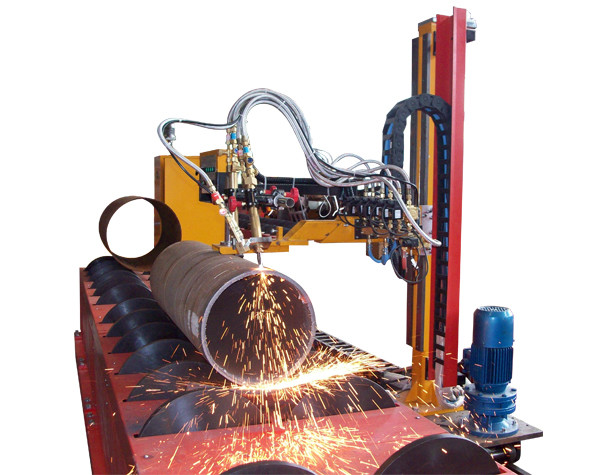 Pressure Vessel Building CNC Laser Tube Cutter , 1250mm CNC Plasma Pipe Cutting Machine